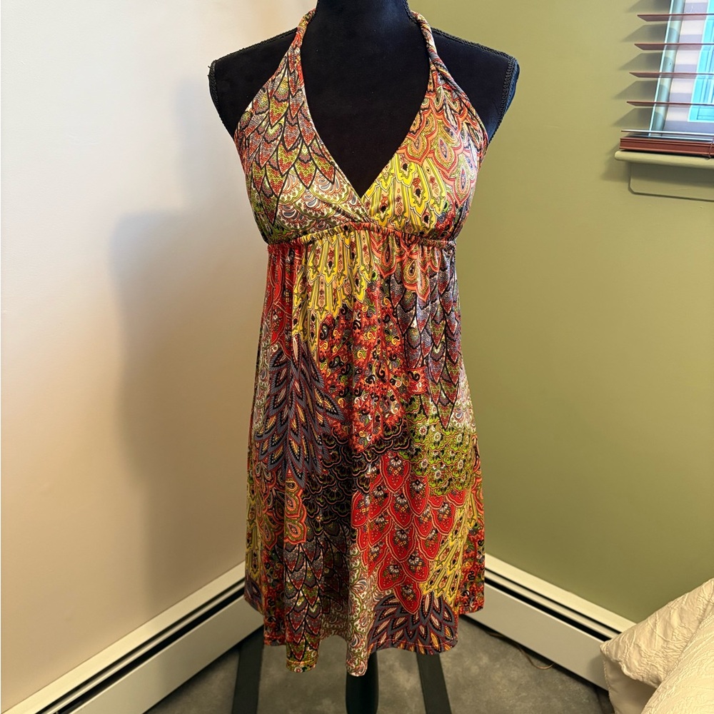 Colorful Halter Dress